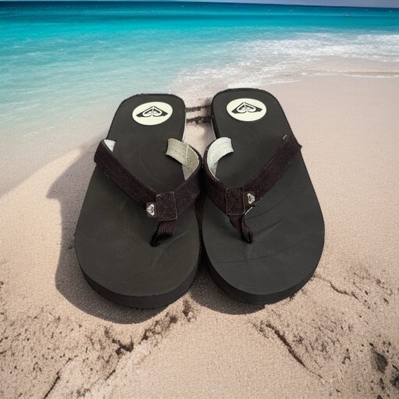 Women Slip-ons Quiksilver Molokai New Wave Deluxe Flip Flops Brown Sandals Shoes - Picture 1 of 5